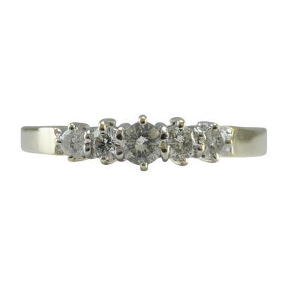 1980s 9ct Five Stone Diamond Ring