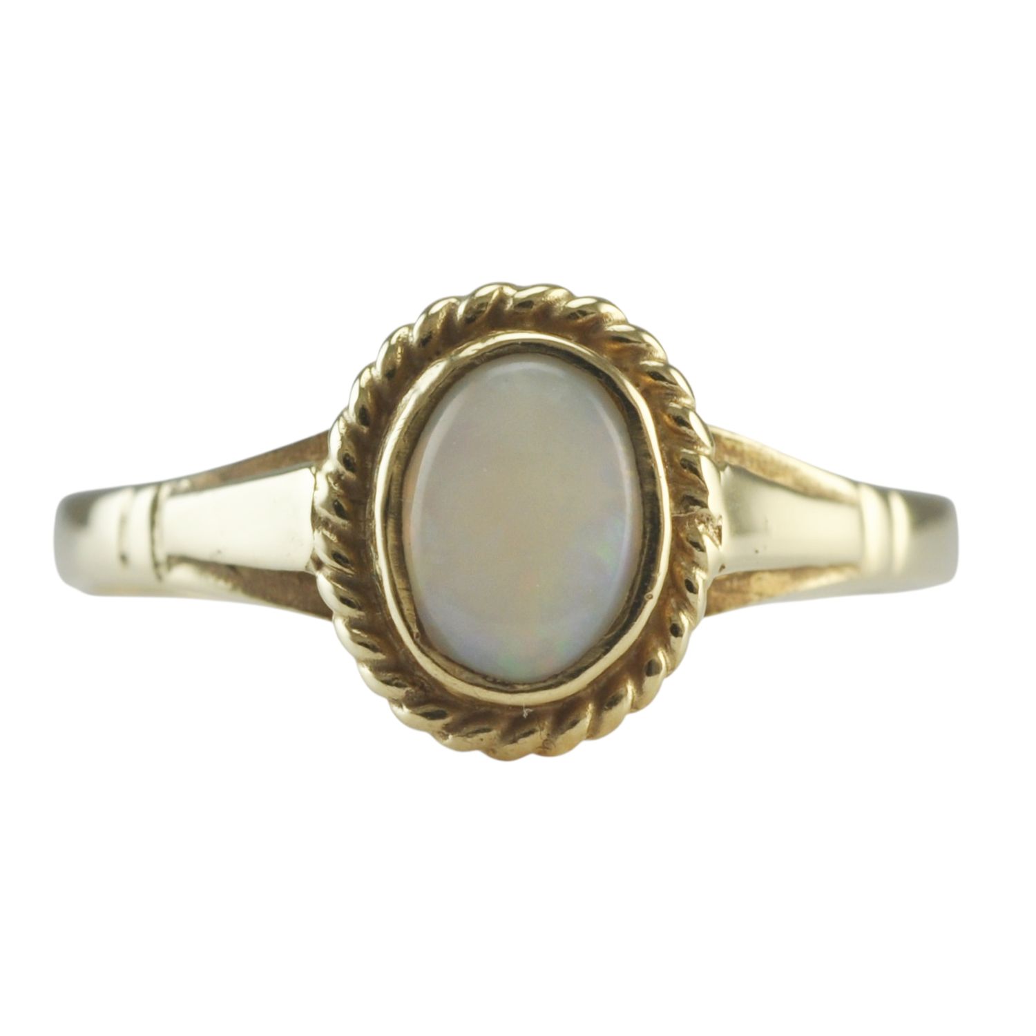 9ct Gold and Opal Patterned Ring