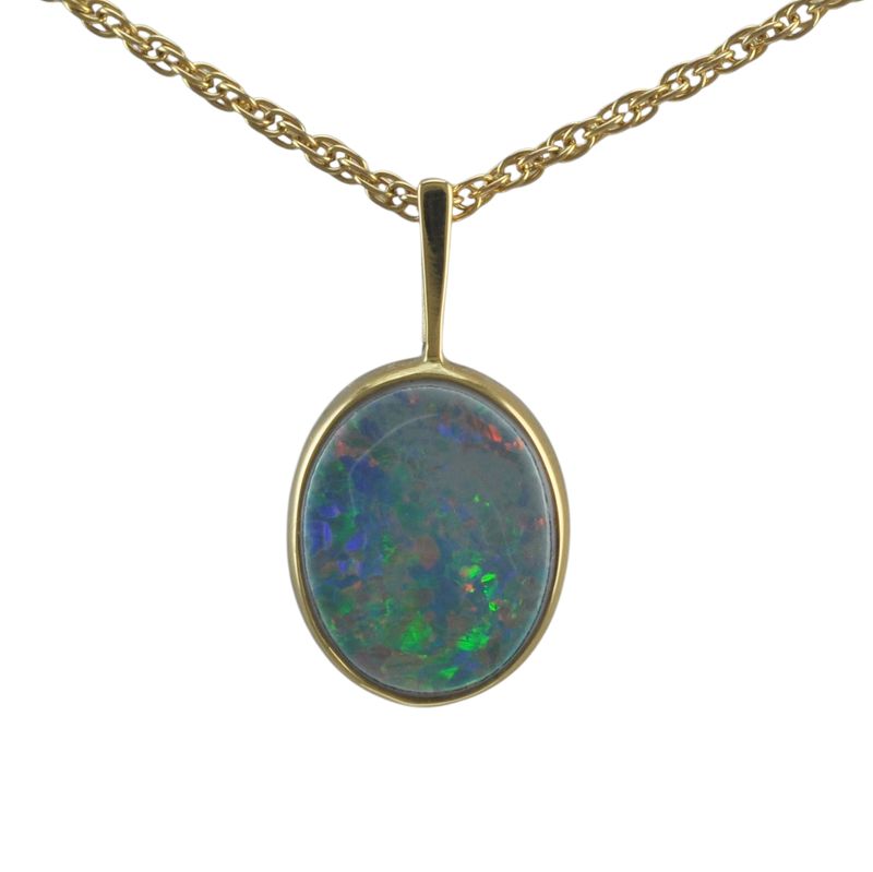 Gold Opal Doublet Pendant