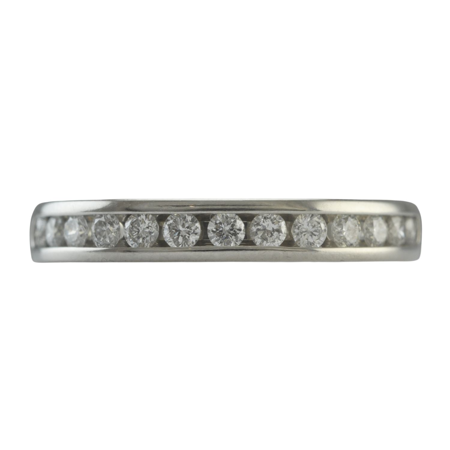 Platinum and Diamond Channel Set Half Eternity