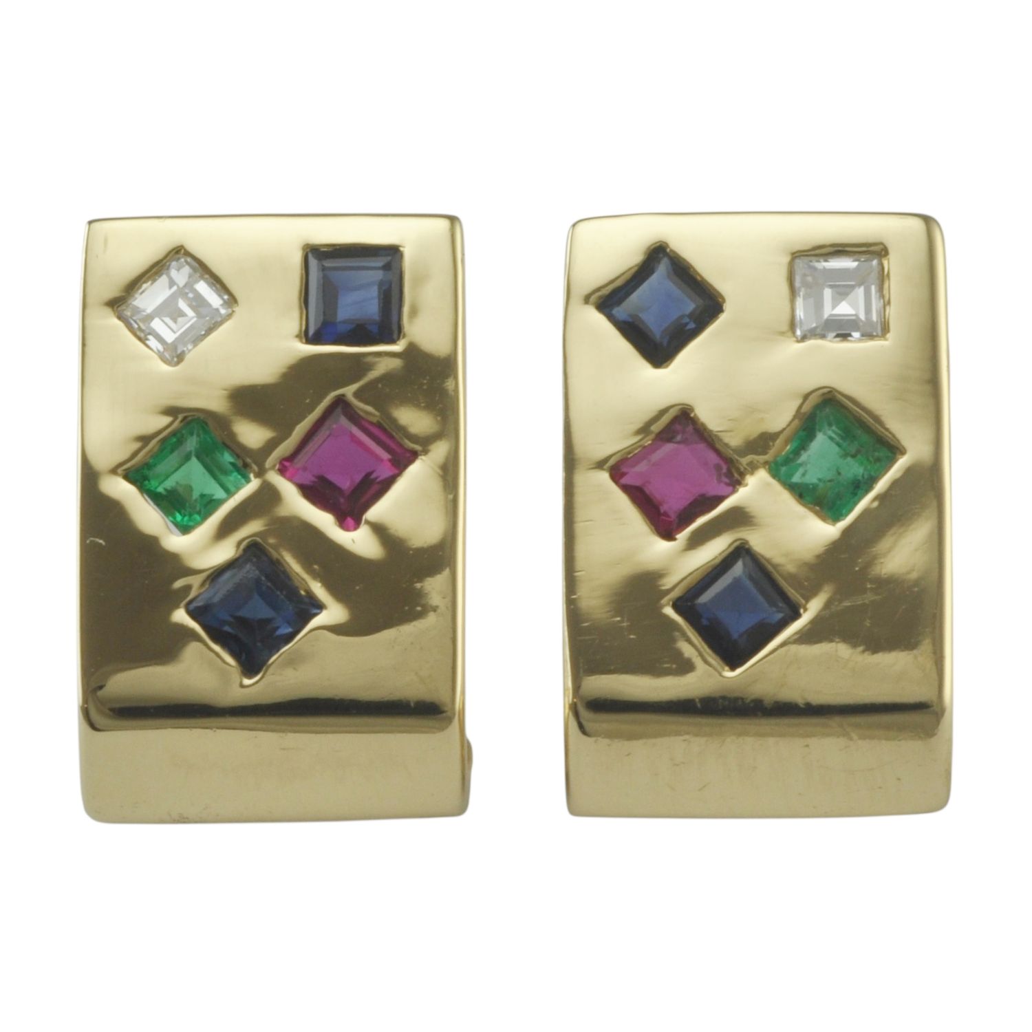 18ct Gold Multi-Jewel Studs