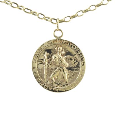 9ct Round Double Sided St Christopher