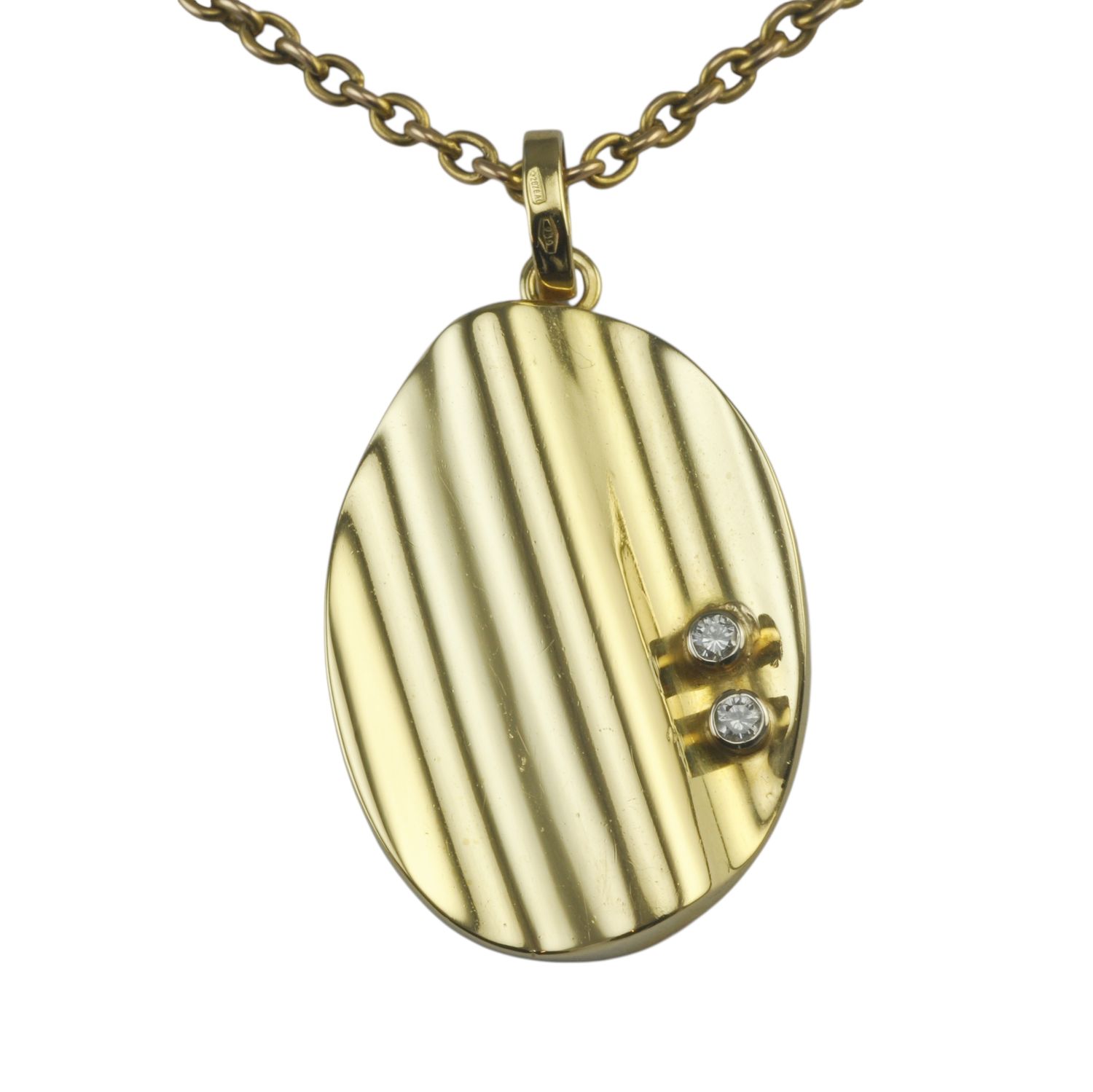 18ct and Diamond Oval Pendant