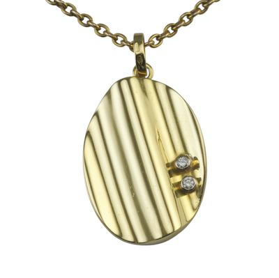 18ct and Diamond Oval Pendant
