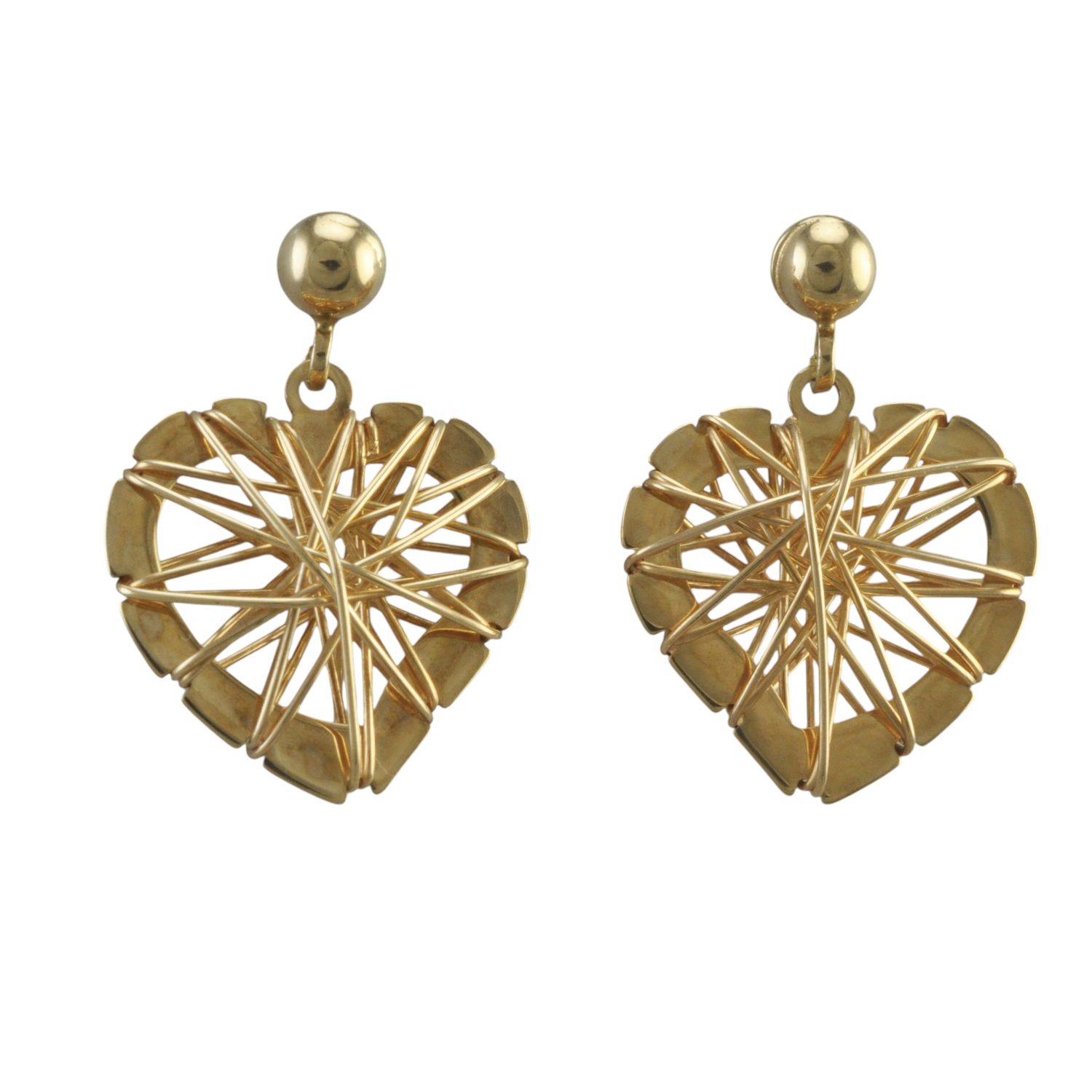 Pierced Woven Heart Stud Earrings