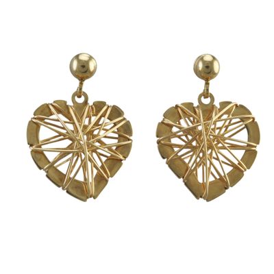 Pierced Woven Heart Stud Earrings