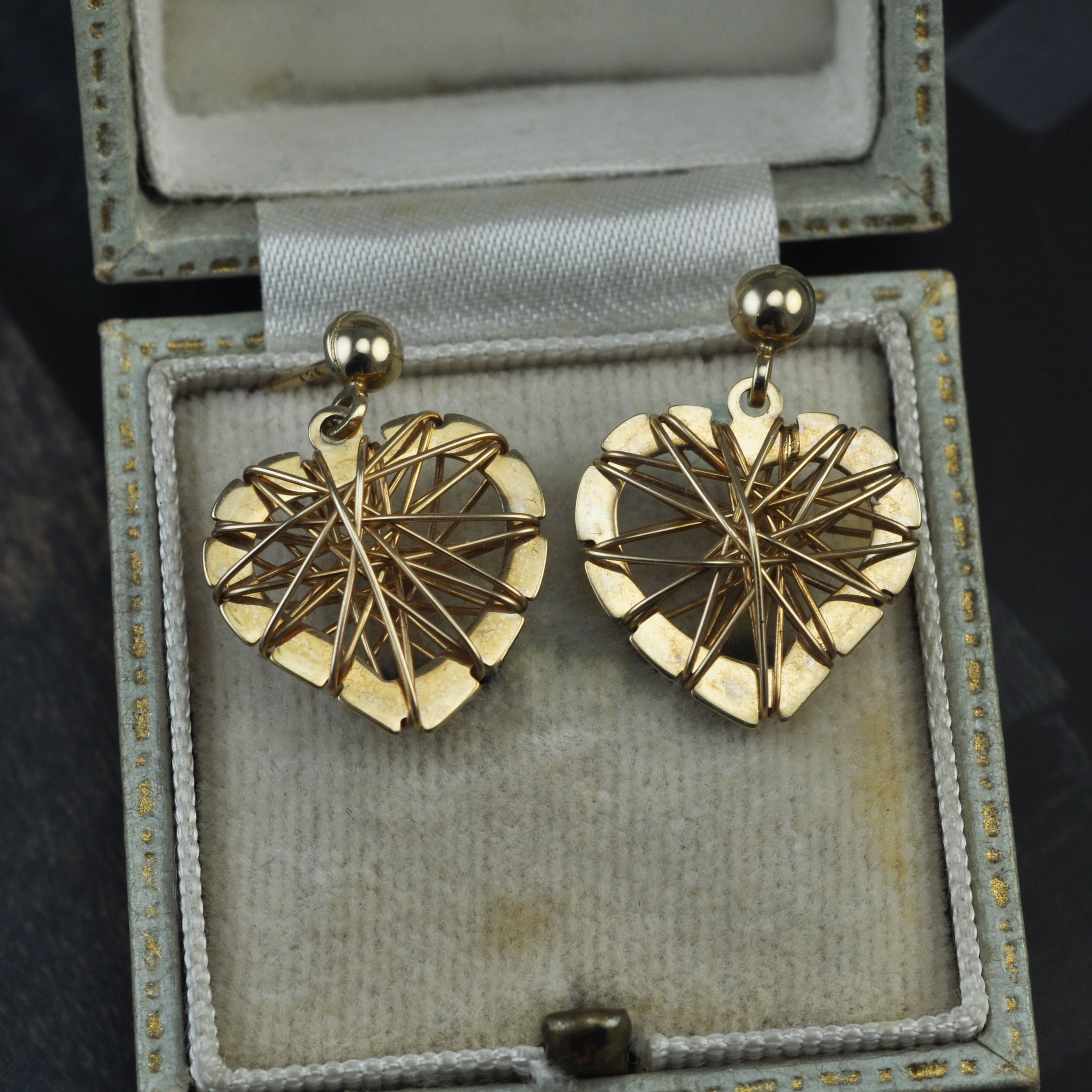 Pierced Woven Heart Stud Earrings