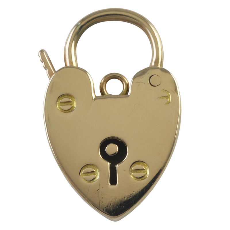 9ct Rose Gold Heart Padlock