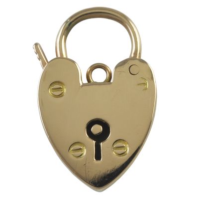 9ct Rose Gold Heart Padlock