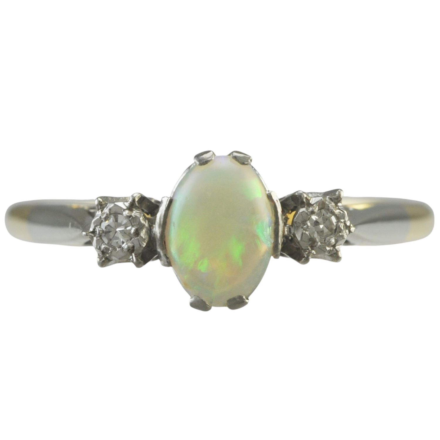 18ct and Platinum Opal and Diamond Ring