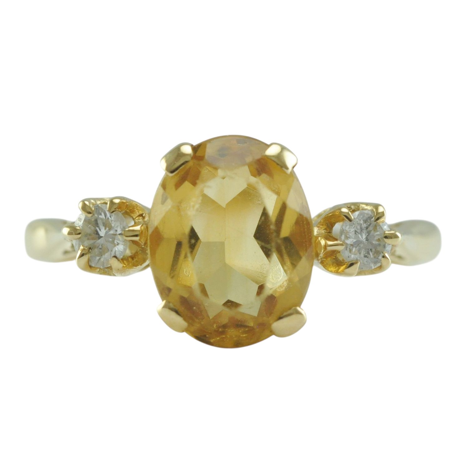Vintage 18ct Gold Citrine and Diamond Ring - Reserved.