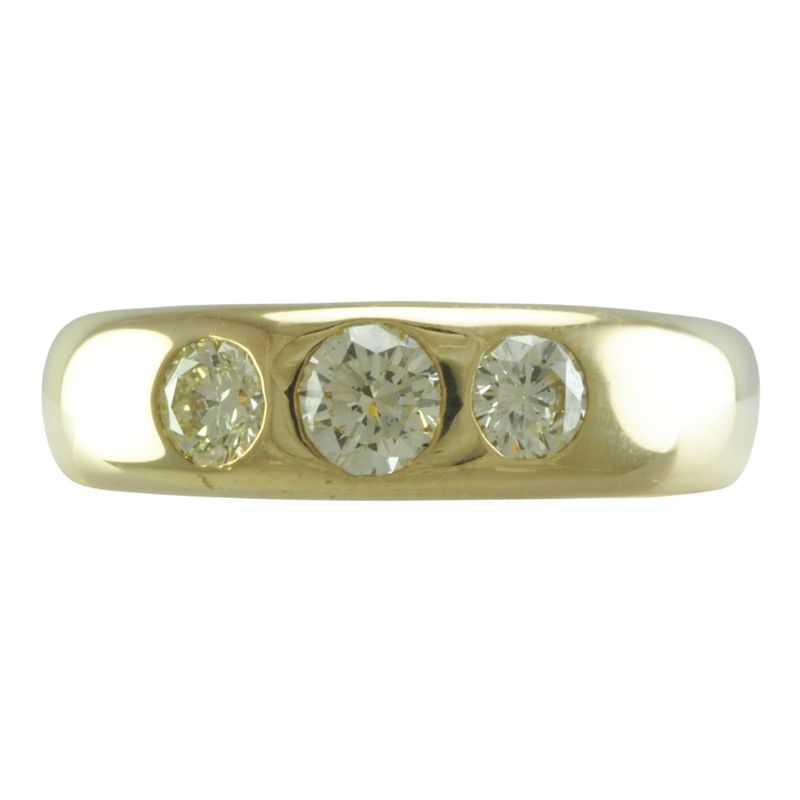 9ct and Diamond Three Stone Gypsy Ring