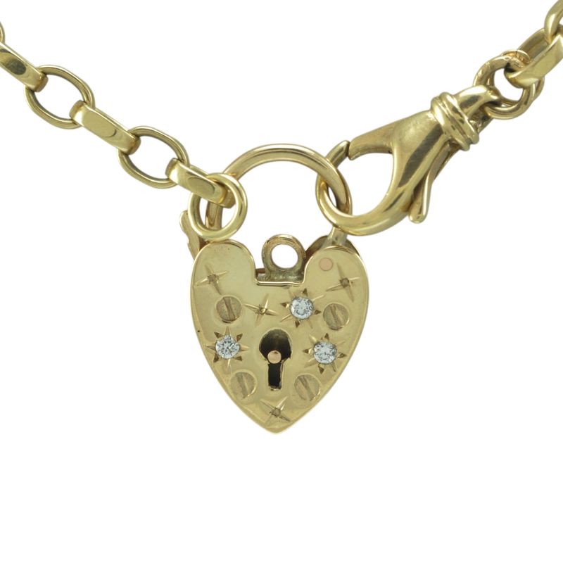 9ct Vintage Diamond Star Set Padlock