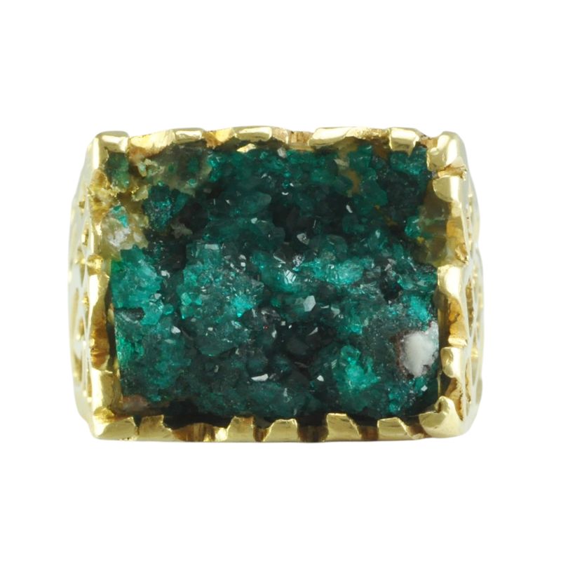 18ct Dioptase Crystal Dress Ring