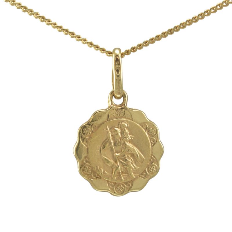 9ct Gold St Christopher Pendant and Chain