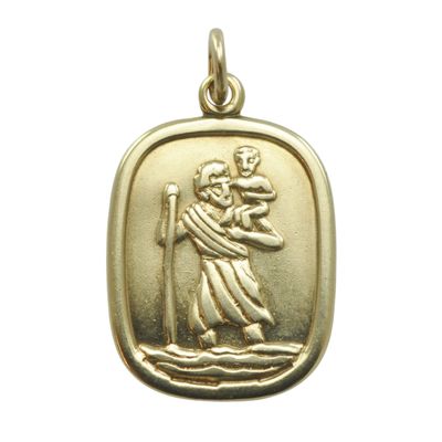 9ct Rectangle St Christopher Pendant
