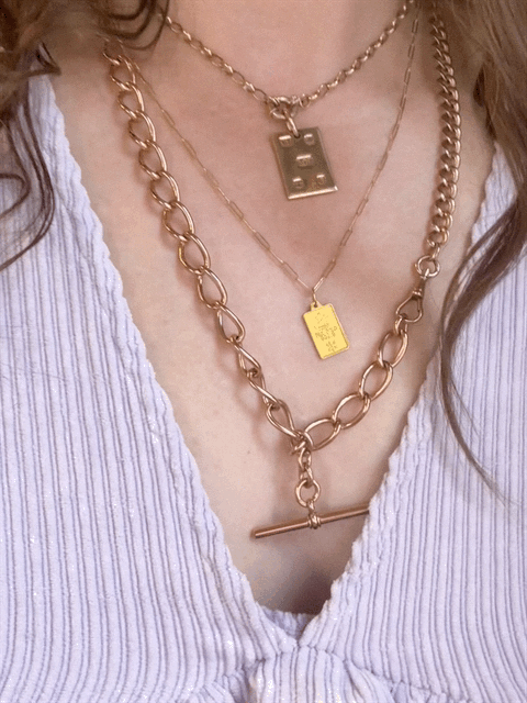 Antique 9ct Rose Gold Albert Necklace with T-Bar
