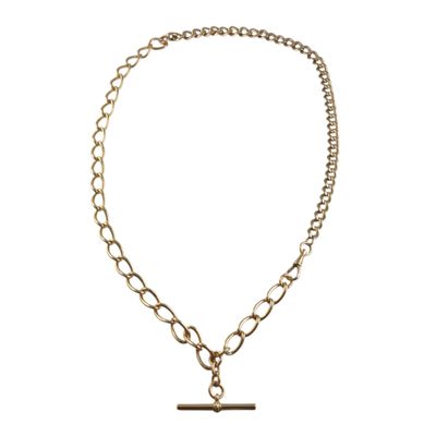 Antique 9ct Rose Gold Albert Necklace with T-Bar