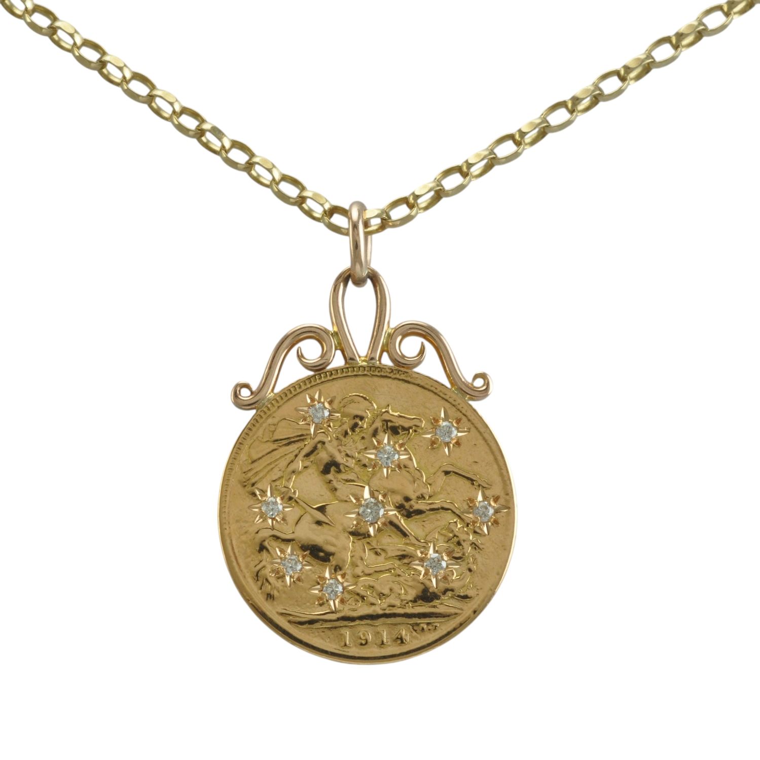 1914 Diamond-Set Full Sovereign
