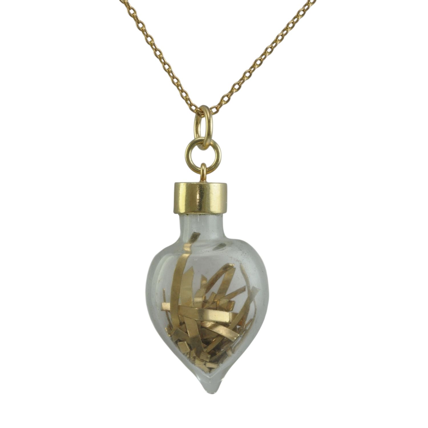 9ct Heart Bottle of Gold Flakes