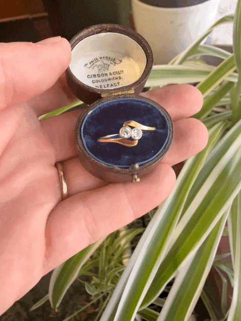 Victorian Diamond Set Cross-Over Ring