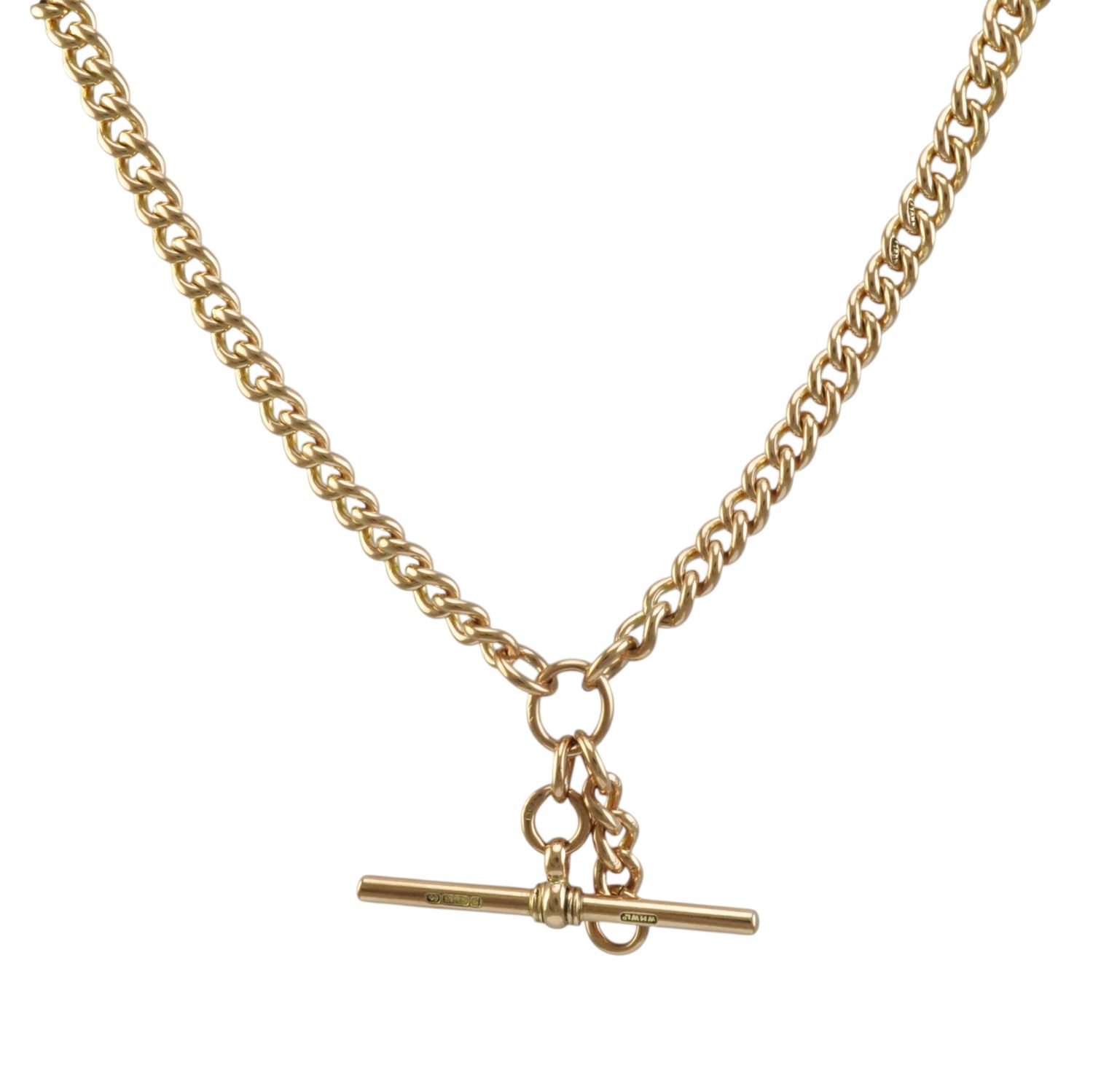 Edwardian Rose Gold Double Albert T-Bar