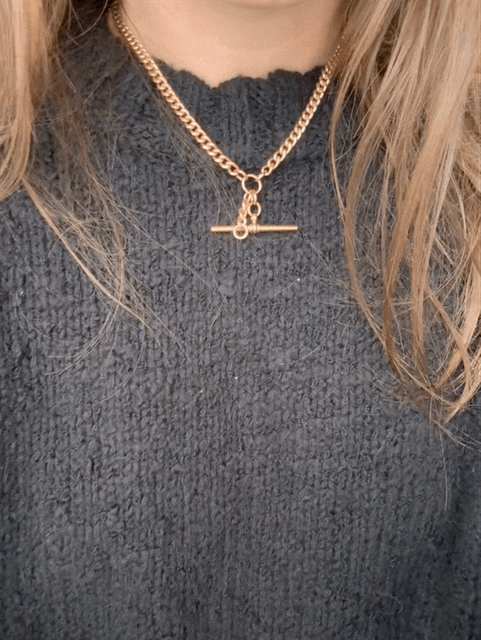 Edwardian Rose Gold Double Albert T-Bar