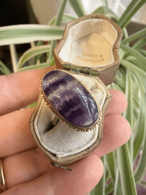 9ct Gold Blue John Ring