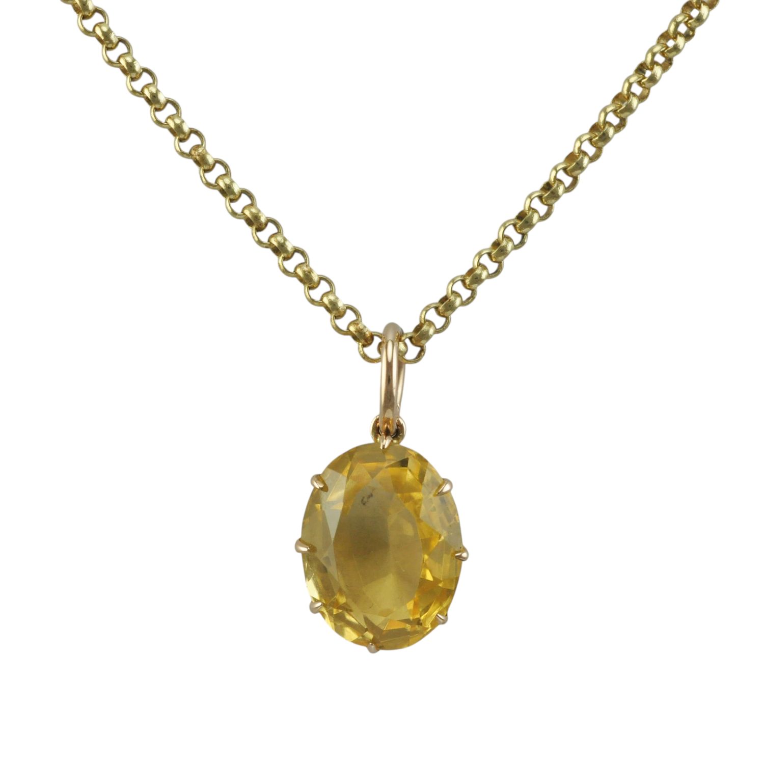 Antique 9ct Rose Gold Citrine Pendant