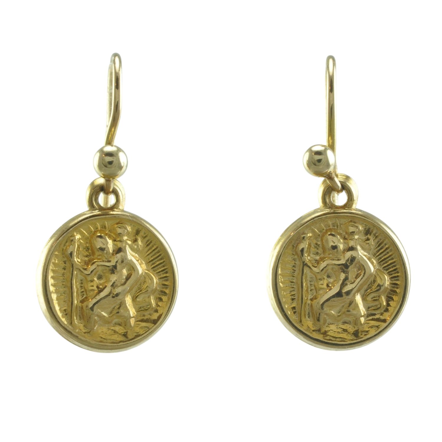 9ct St Christopher Drop Earrings