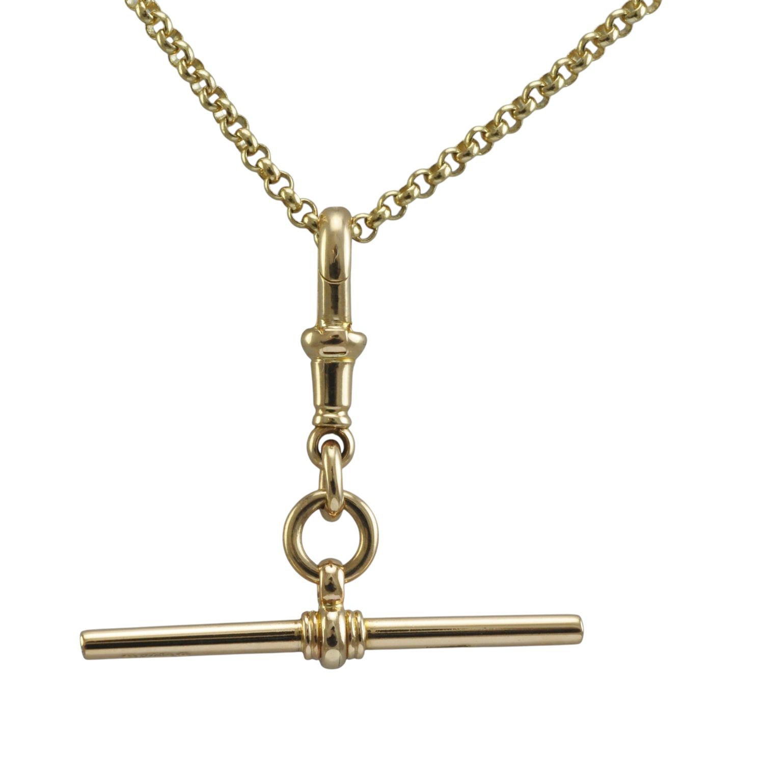 Antique Rose Gold Diamond-Set T-Bar Pendant