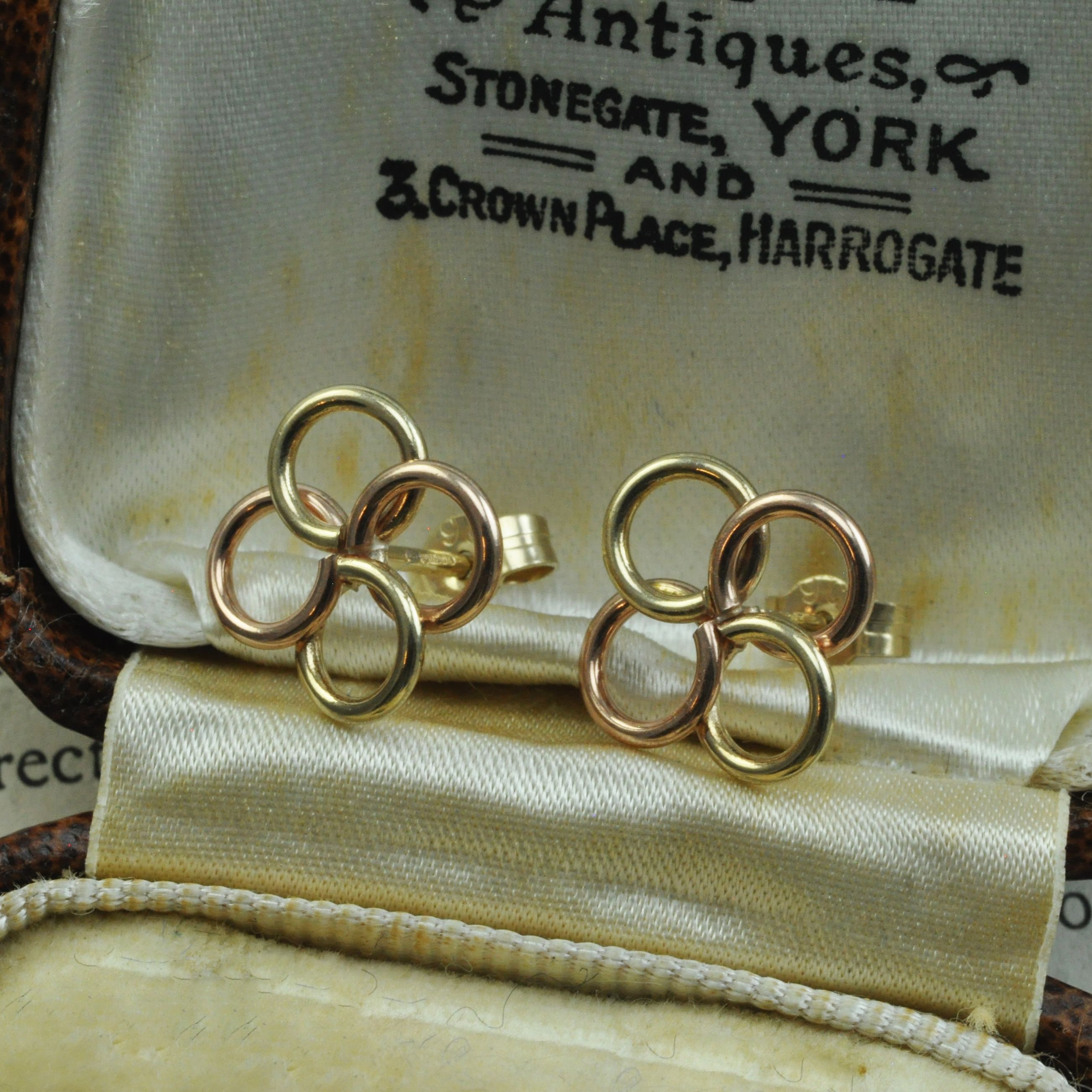 9ct Yellow and Rose Ring Studs