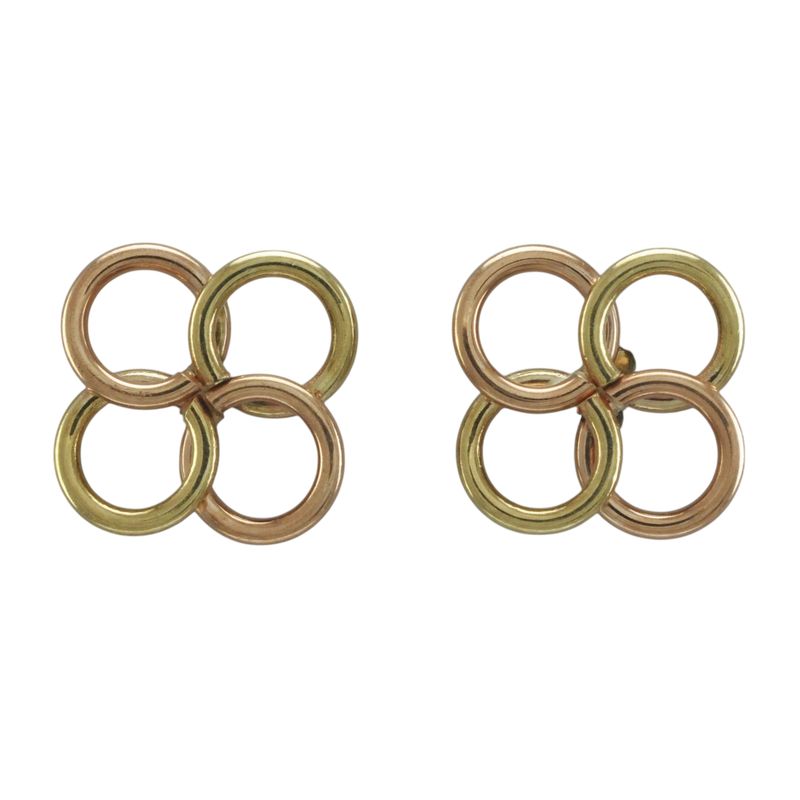 9ct Yellow and Rose Ring Studs
