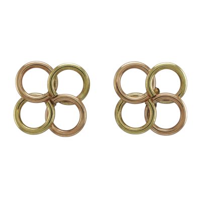 9ct Yellow and Rose Ring Studs
