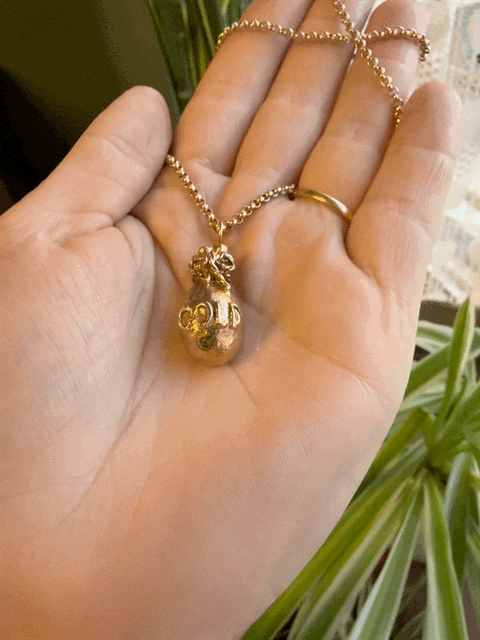 9ct Heavy Gold Sack Pendant