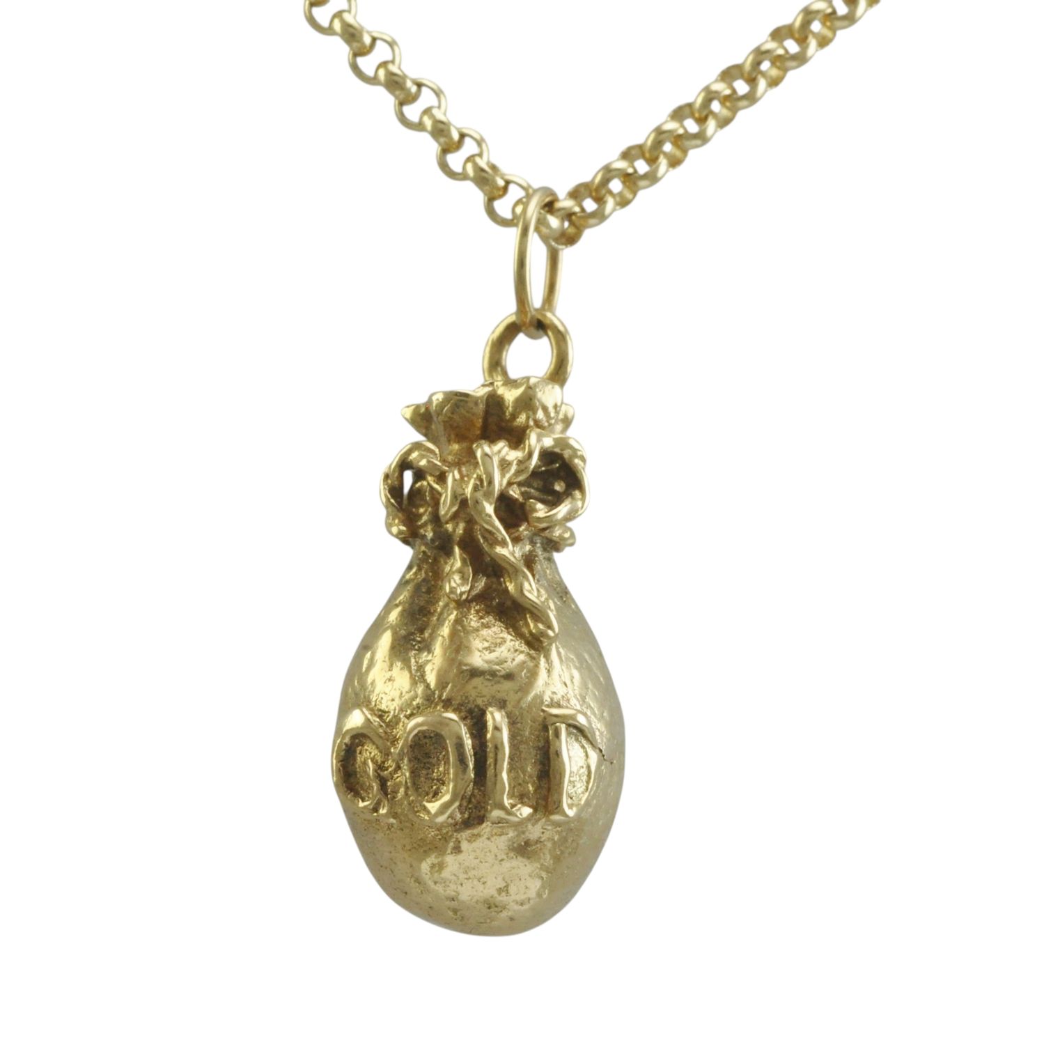 9ct Heavy Gold Sack Pendant