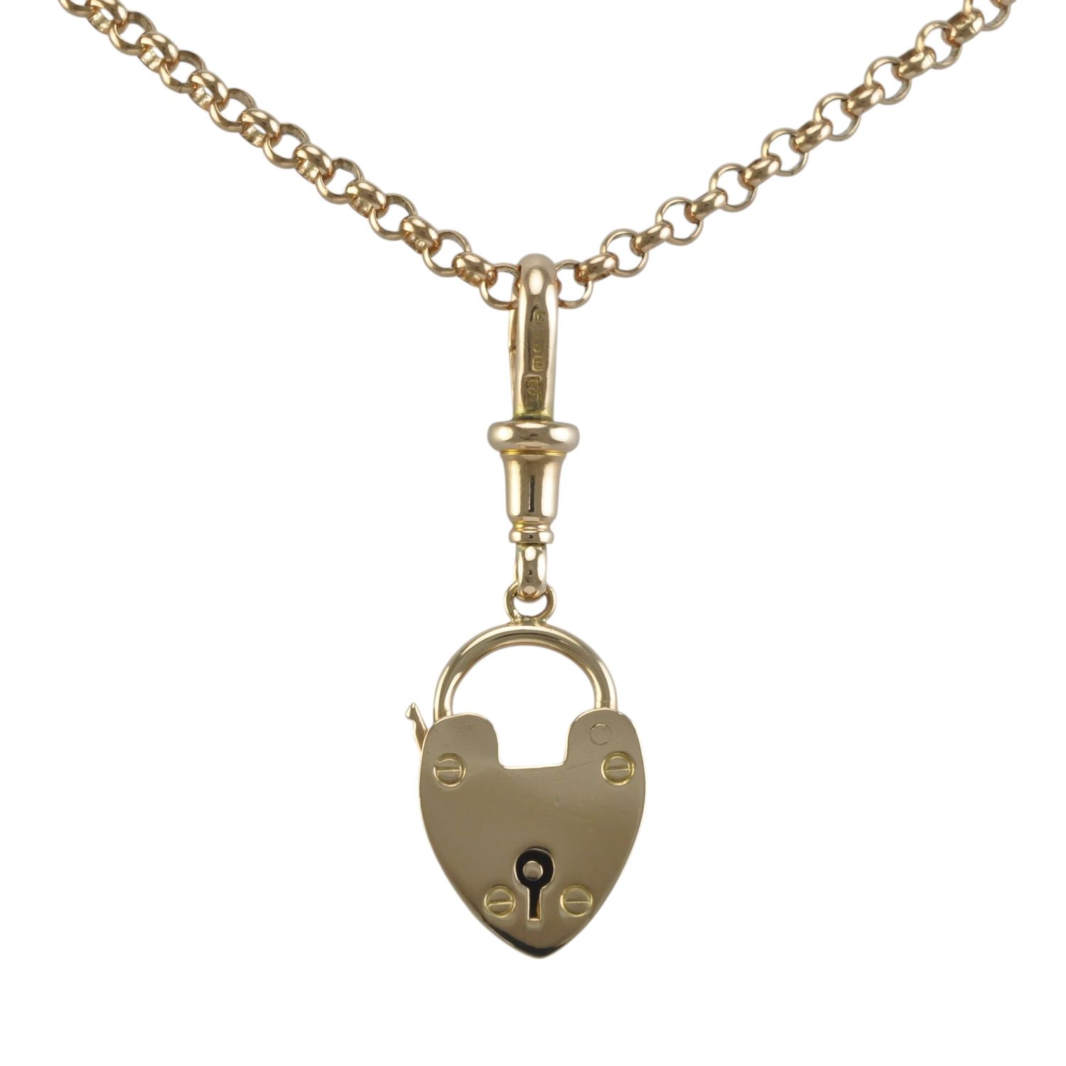 Edwardian 9ct Rose Gold Heart Padlock