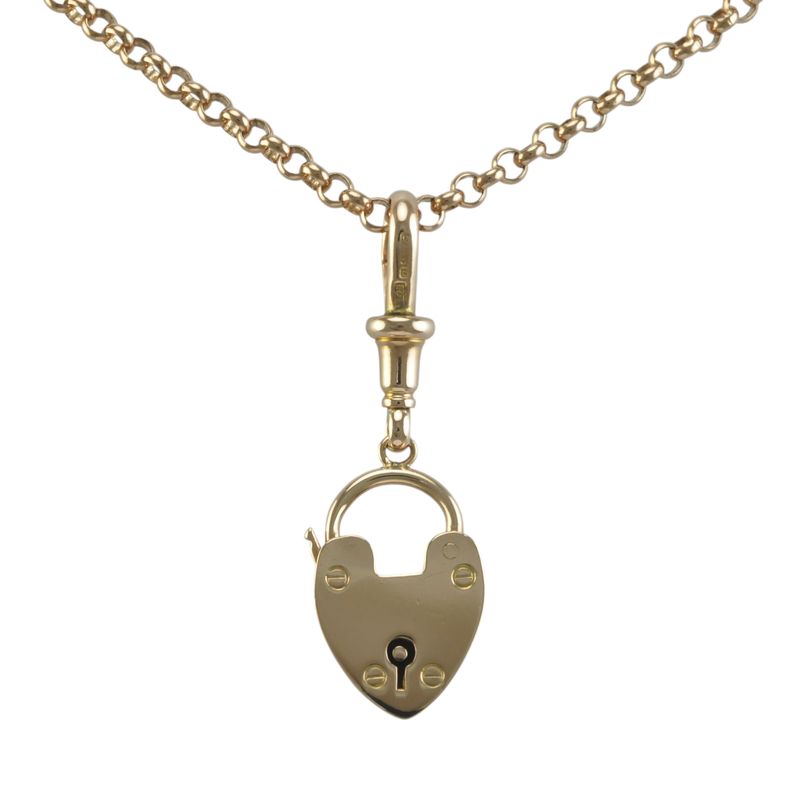 Edwardian 9ct Rose Gold Heart Padlock