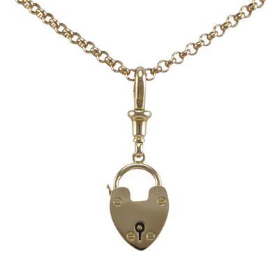 Edwardian 9ct Rose Gold Heart Padlock
