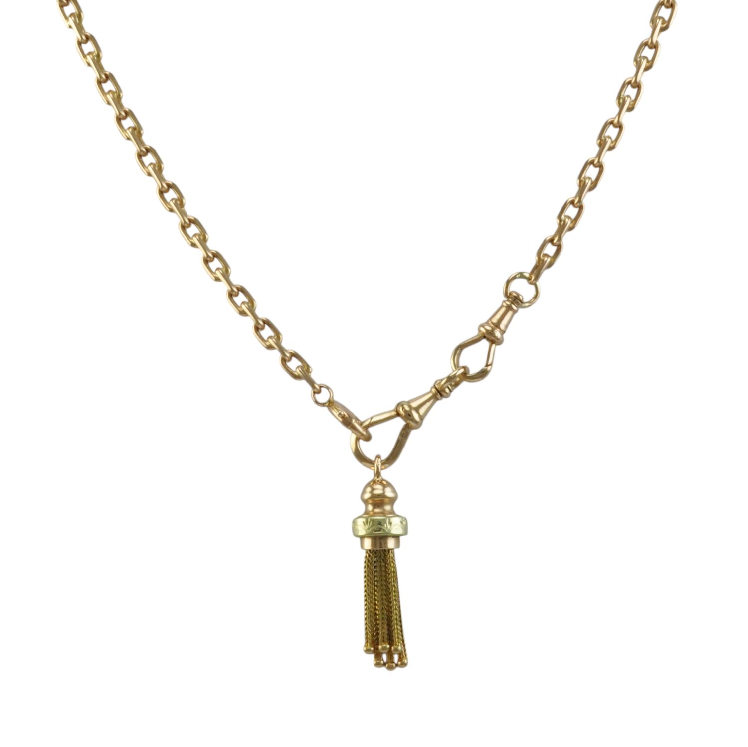 Antique Rose Gold Chain and Tassel Necklace