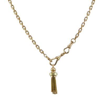 Antique Rose Gold Chain and Tassel Necklace