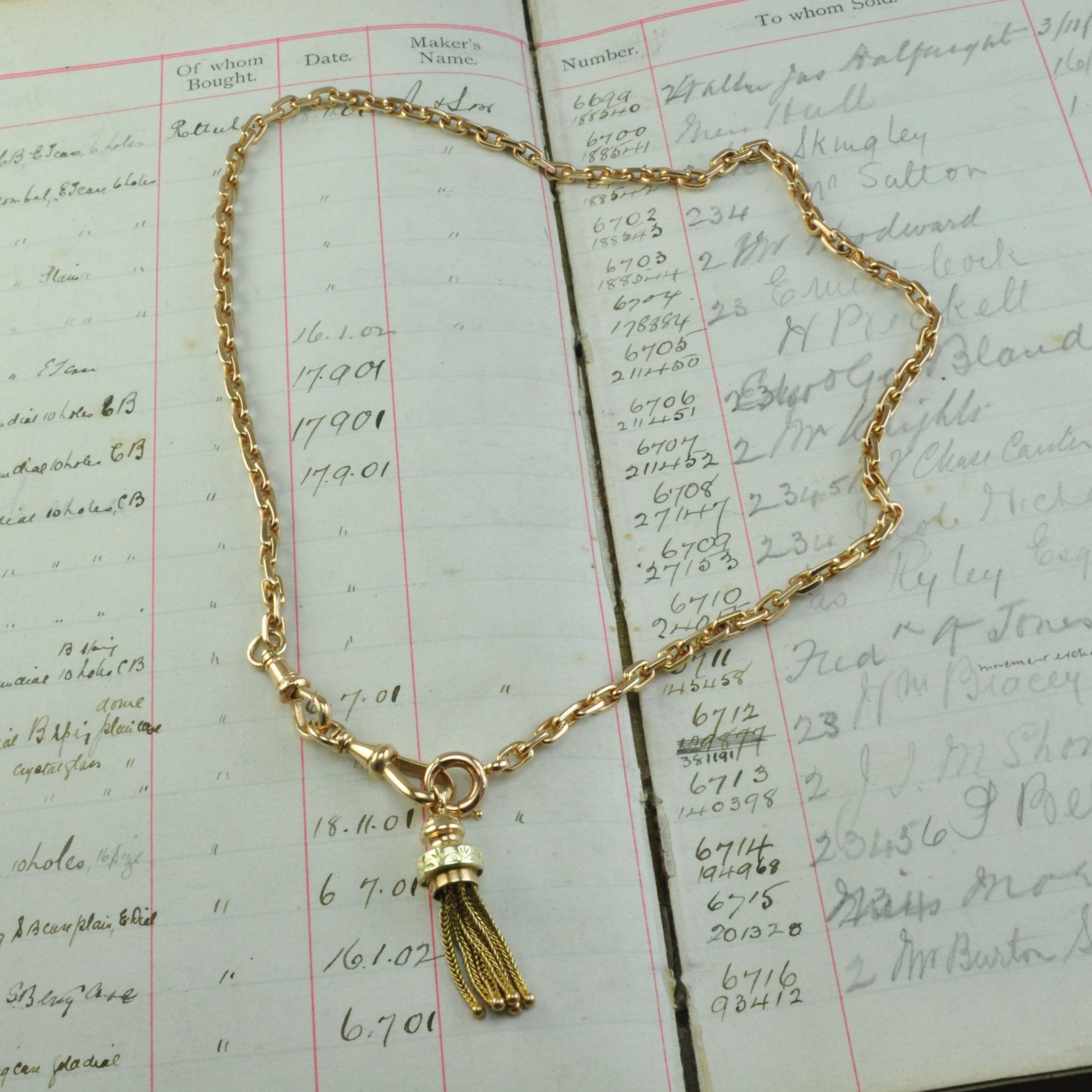 Antique Rose Gold Chain and Tassel Necklace