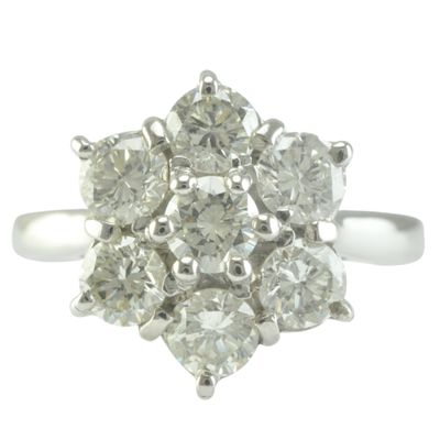 18ct Gold and Platinum Diamond Daisy Cluster