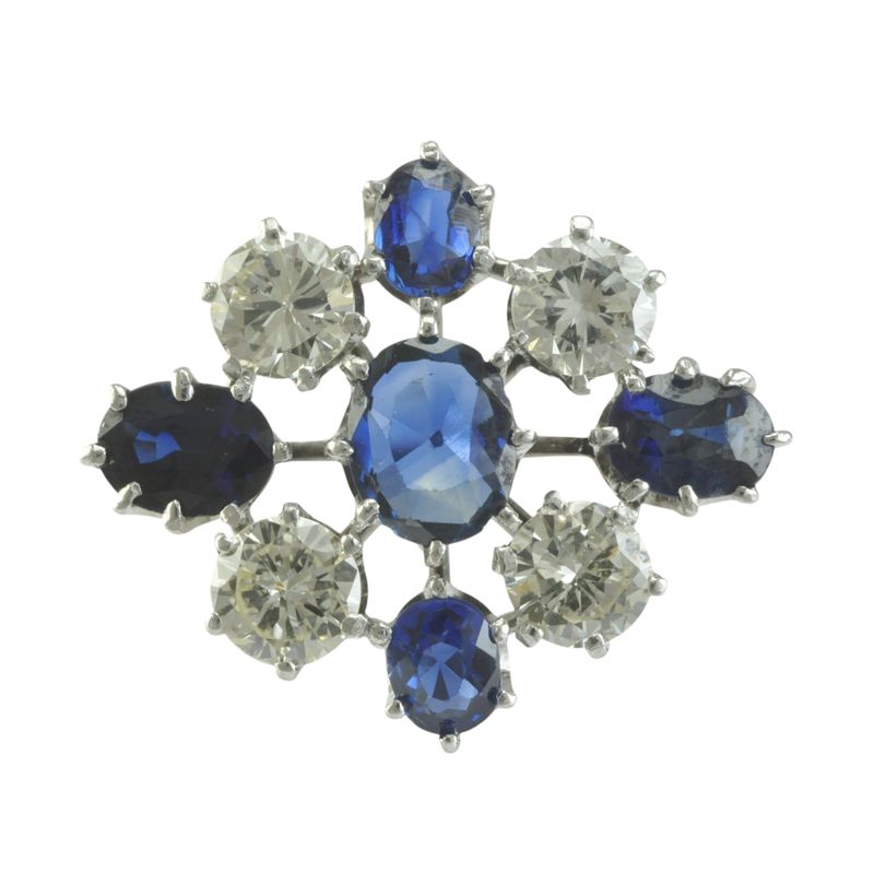 Vintage Sapphire and Diamond Cluster Ring