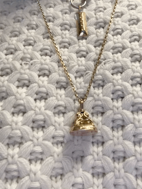 Antique Rose Gold Fob Pendant