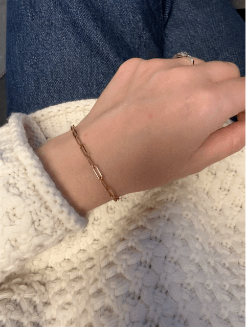 9ct Rose Gold Paperlink Bracelet