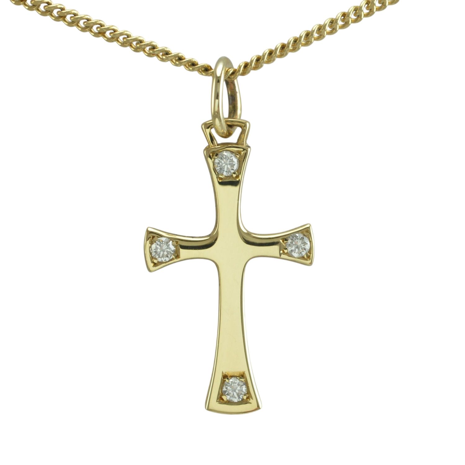 18ct Diamond-Set Cross Pendant
