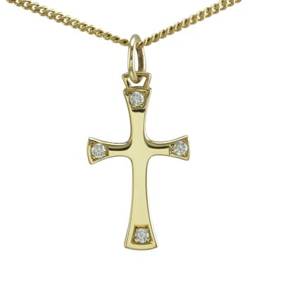 18ct Diamond-Set Cross Pendant
