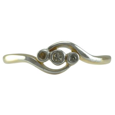 18ct and Platinum Crossover Diamond Ring