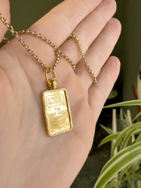 24ct Bar with a 22ct Pendant Mount